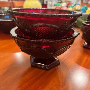 Avon cape cod ruby red 6” compote bowls